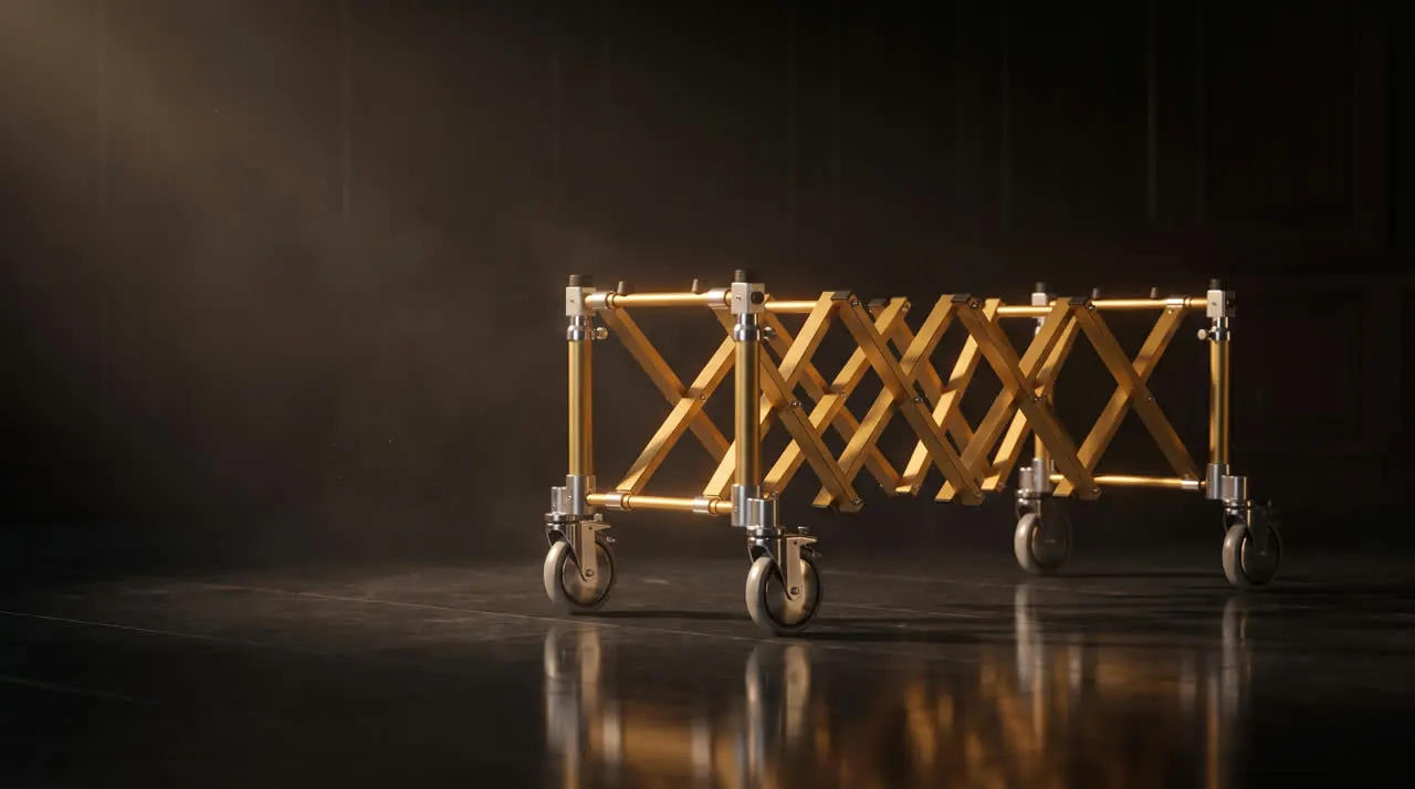 A1G gold church truck on a polished dark stone floor in warm amber light